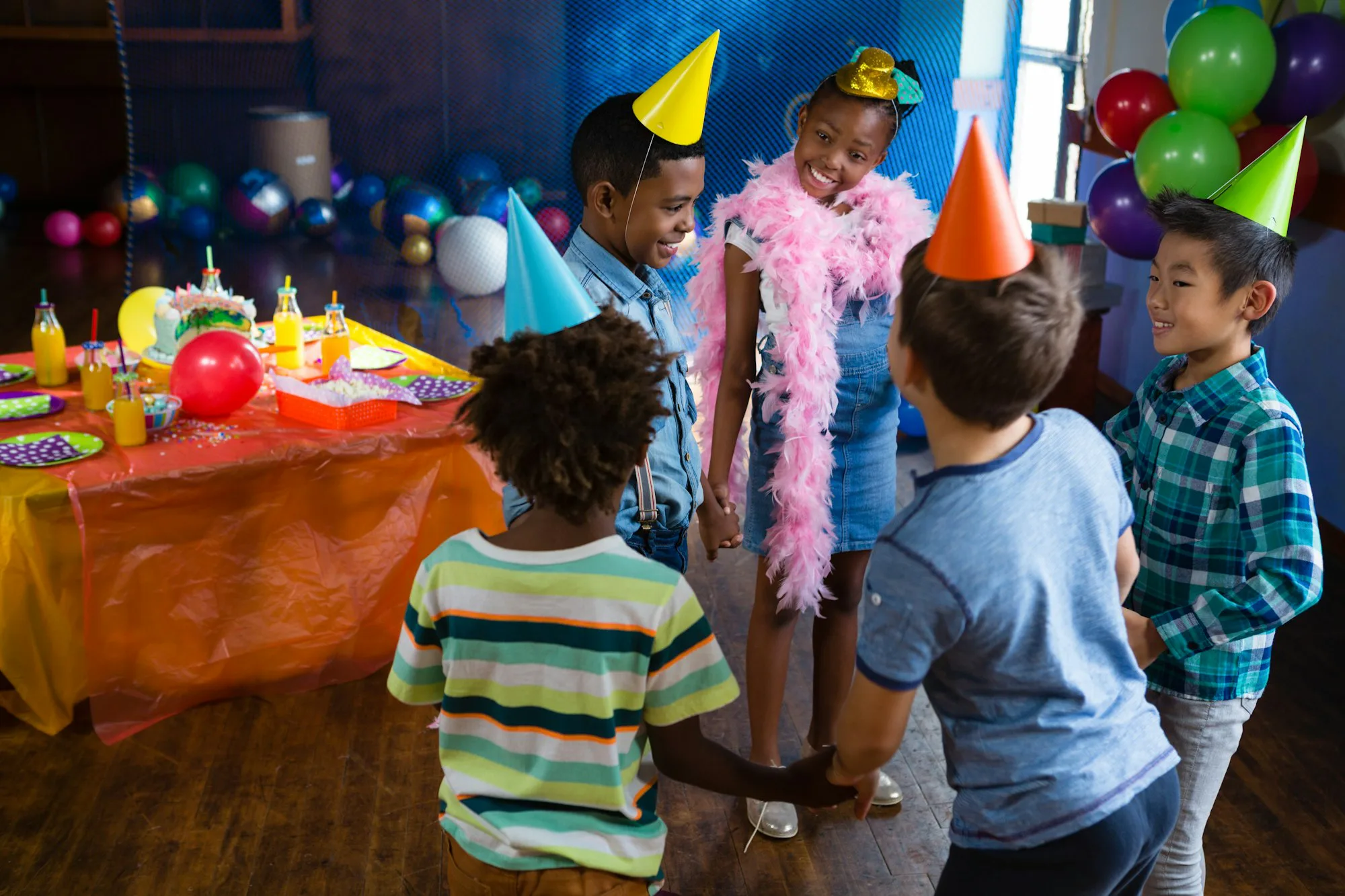 Children playing during party